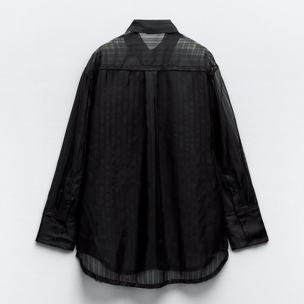 Camisa oversize organza