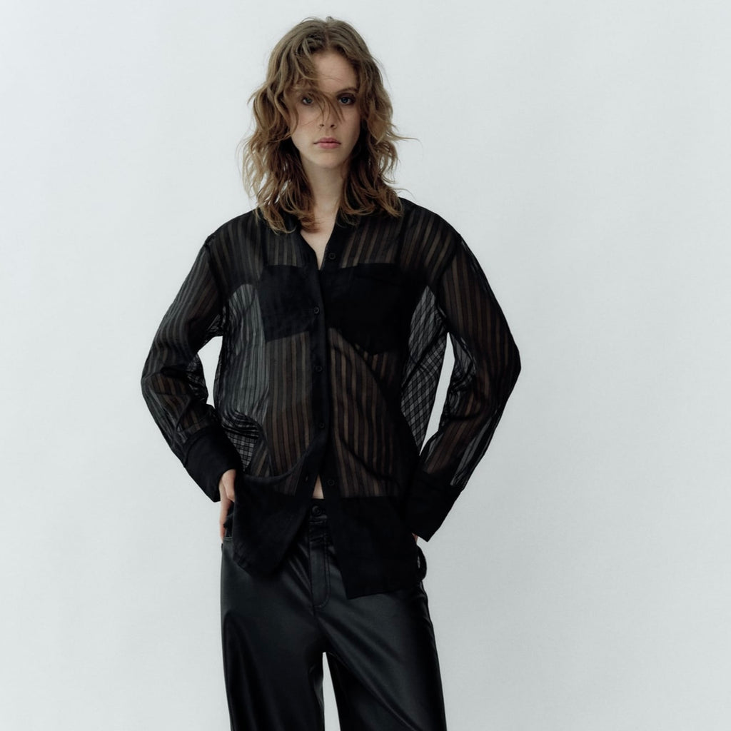 Camisa oversize organza