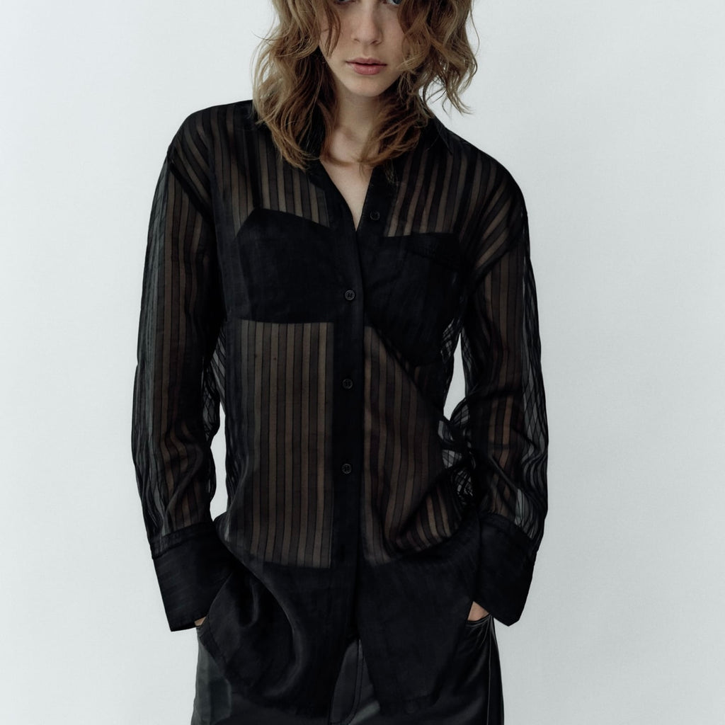 Camisa oversize organza
