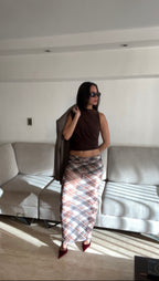 Falda chifon de cuadros