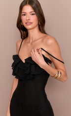 Vestido midi con volantes