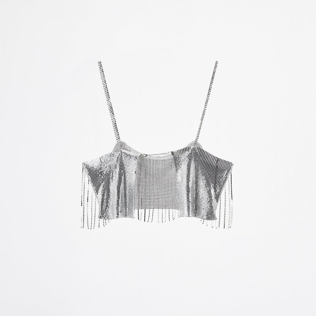 Top crop flecos de brillos