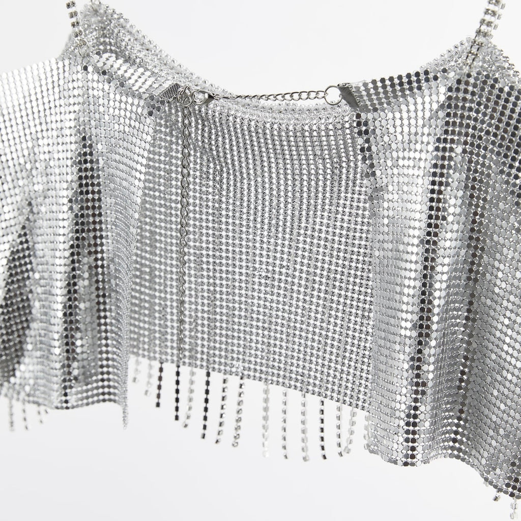 Top crop flecos de brillos