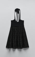 Vestido punto combinado con bordado