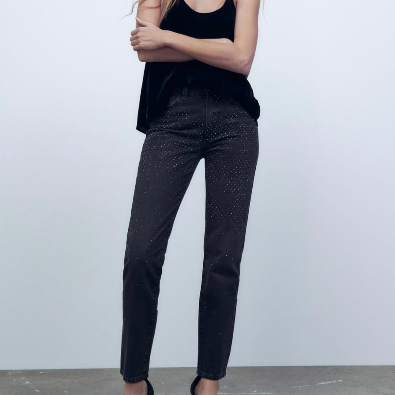 Jeans zw the slim with rhinestones