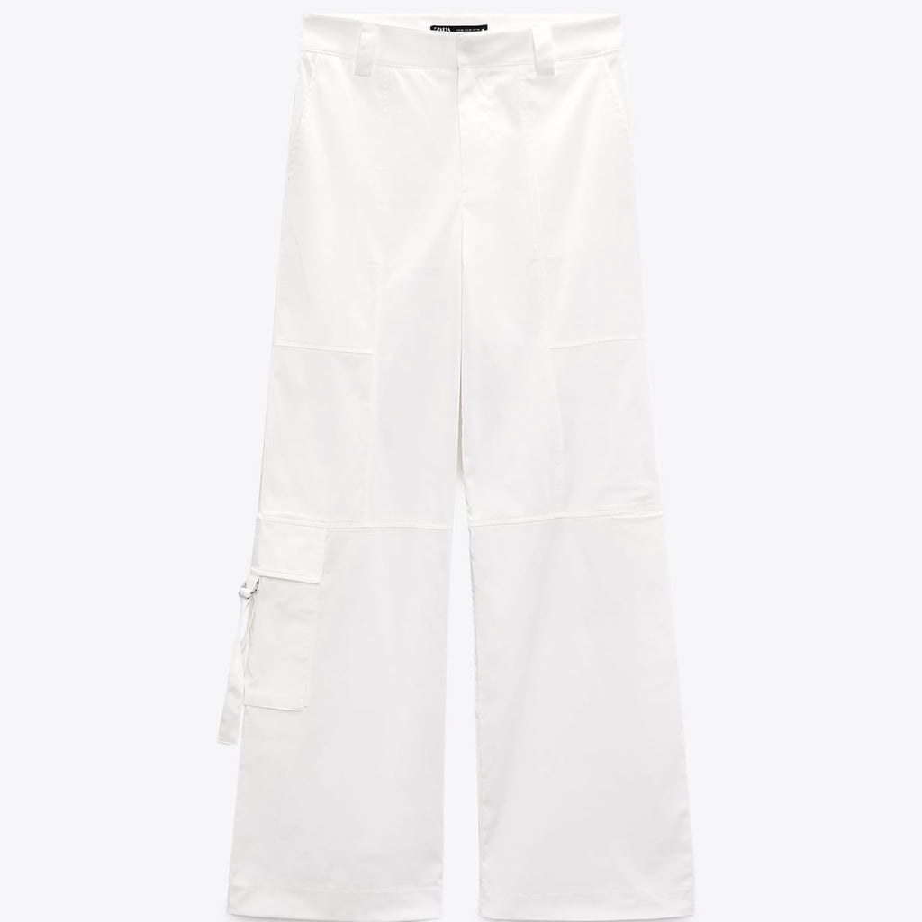 Pantalón cargo satinado