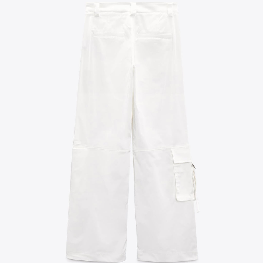 Pantalón cargo satinado