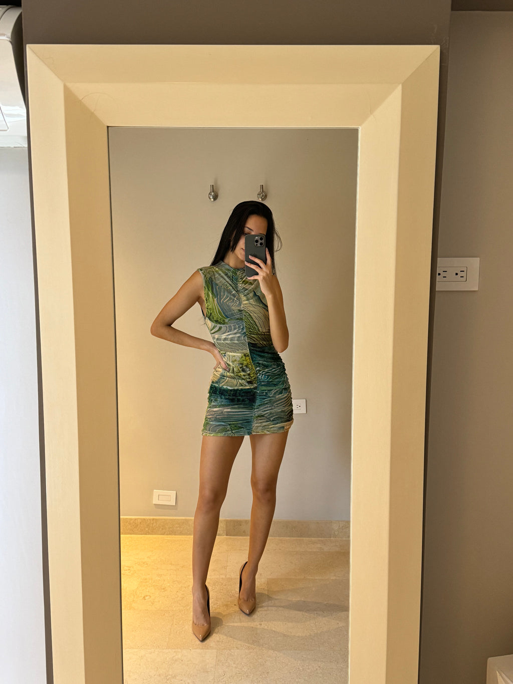 Vestido tul estampado multicolor