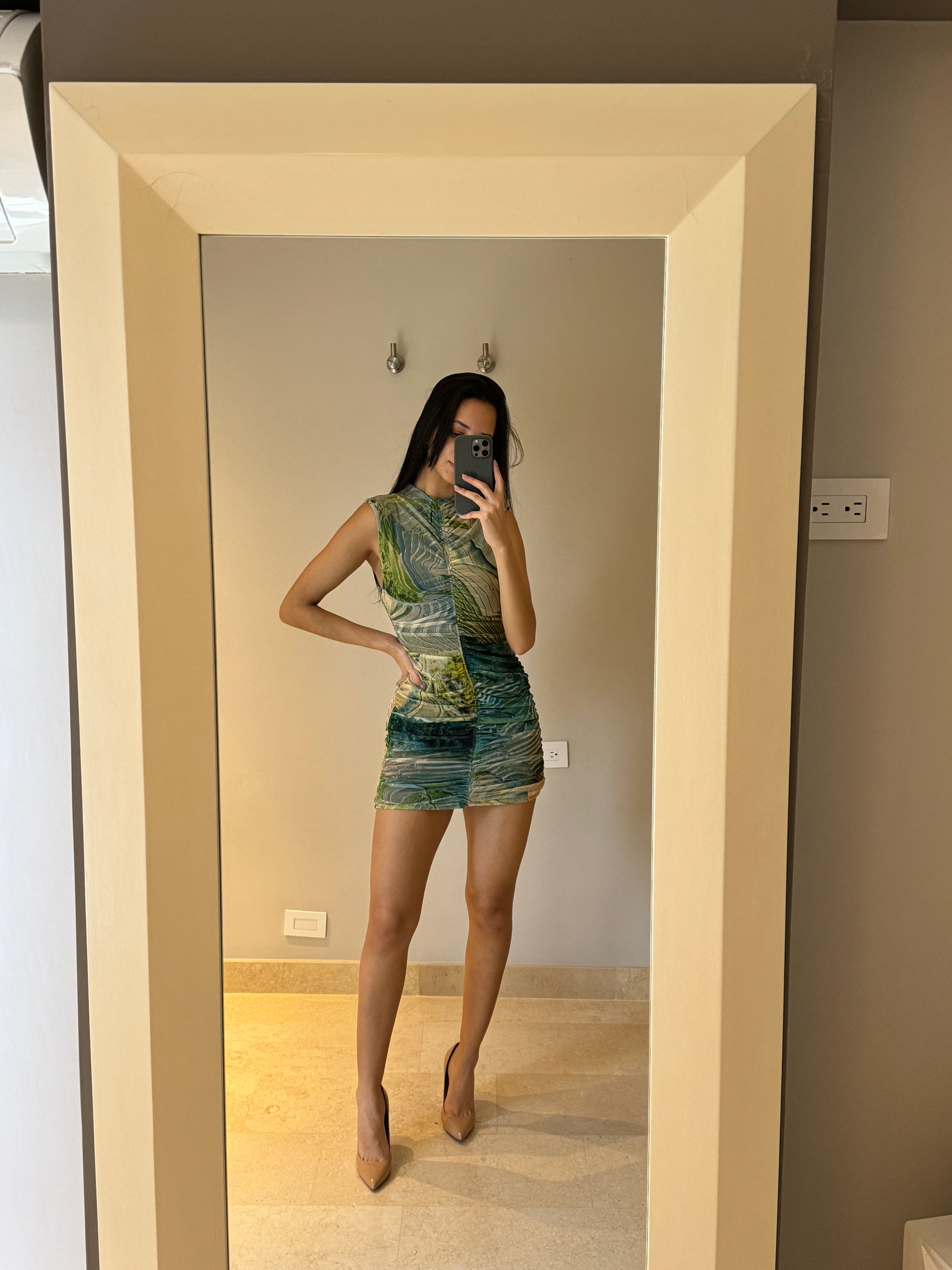 Vestido tul estampado multicolor