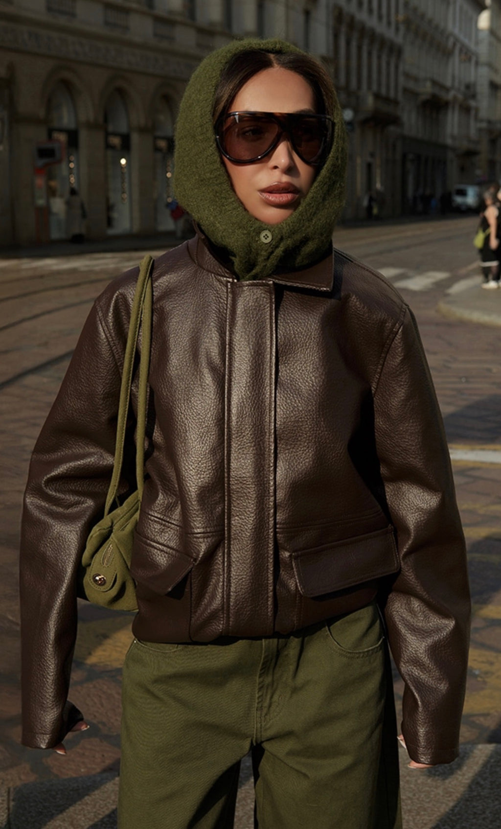 Chaqueta de piel sintetica