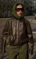 Chaqueta de piel sintetica