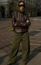 Chaqueta de piel sintetica