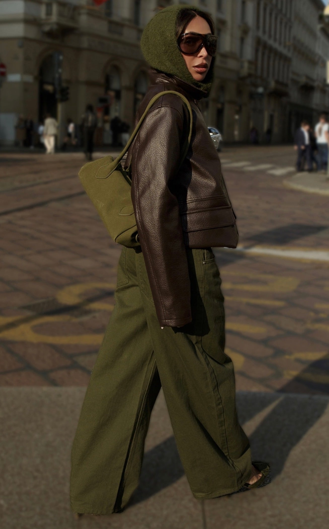 Chaqueta de piel sintetica