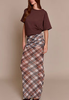 Falda chifon de cuadros