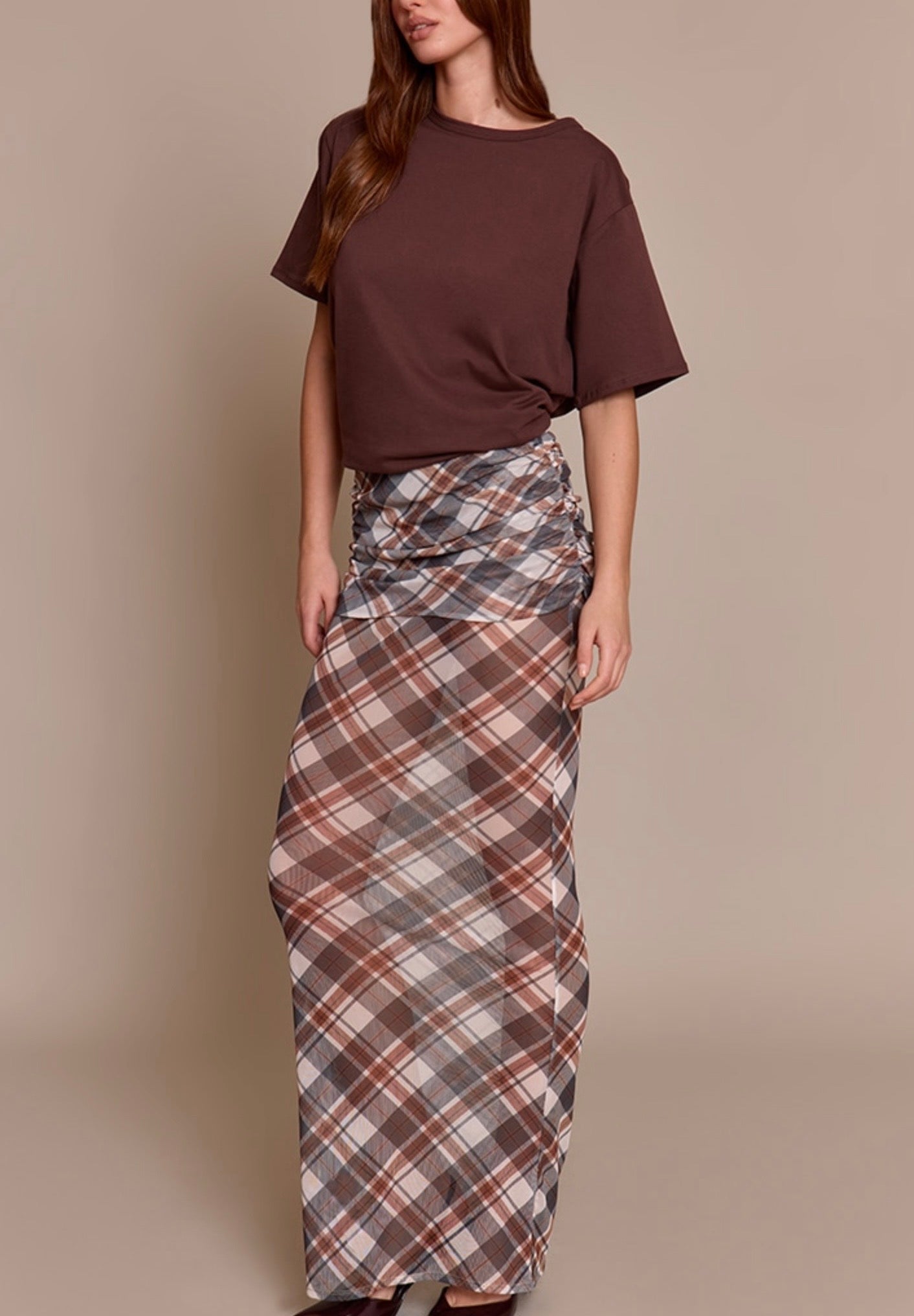 Falda chifon de cuadros