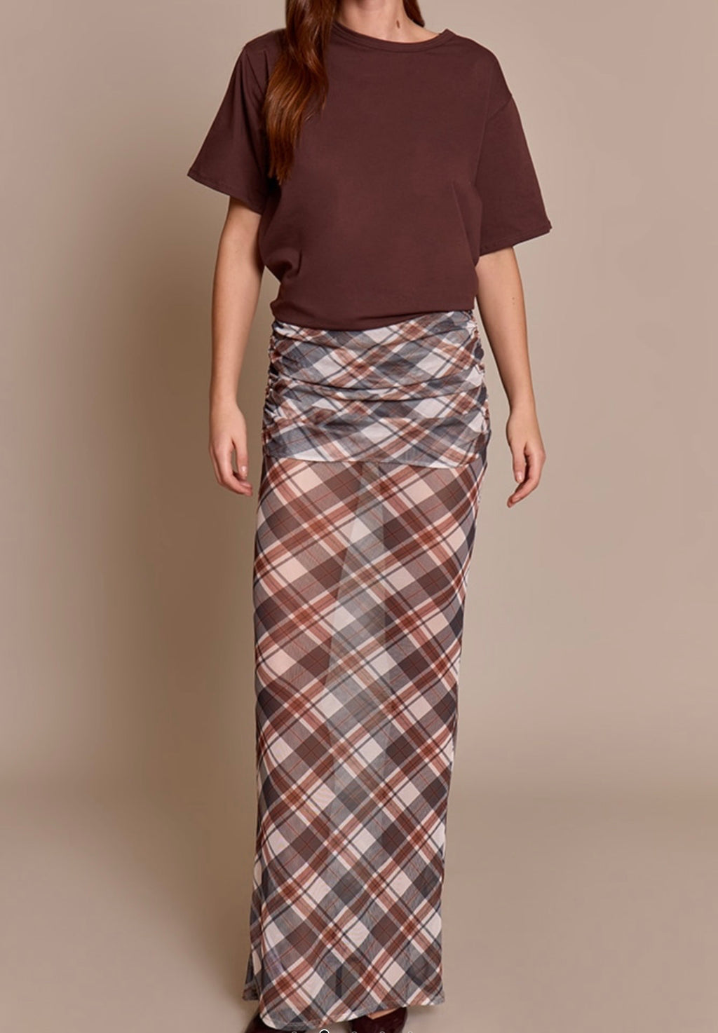 Falda chifon de cuadros