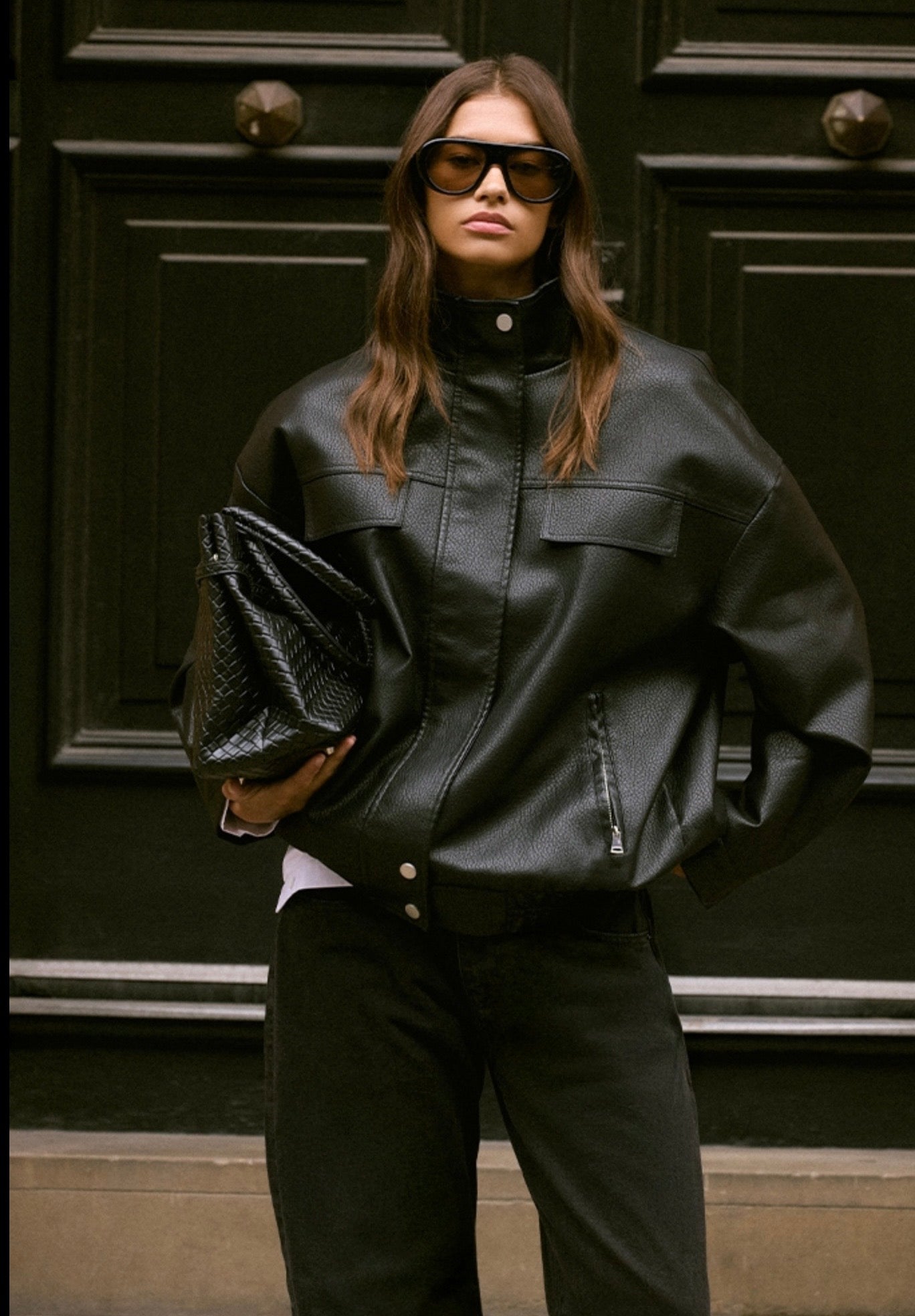 Chaqueta piel sintetica