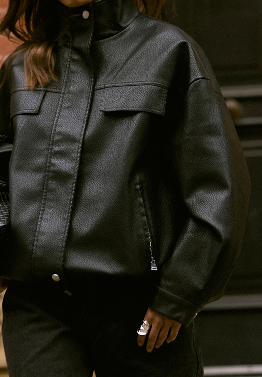 Chaqueta piel sintetica