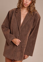 Vestido blazer de ante