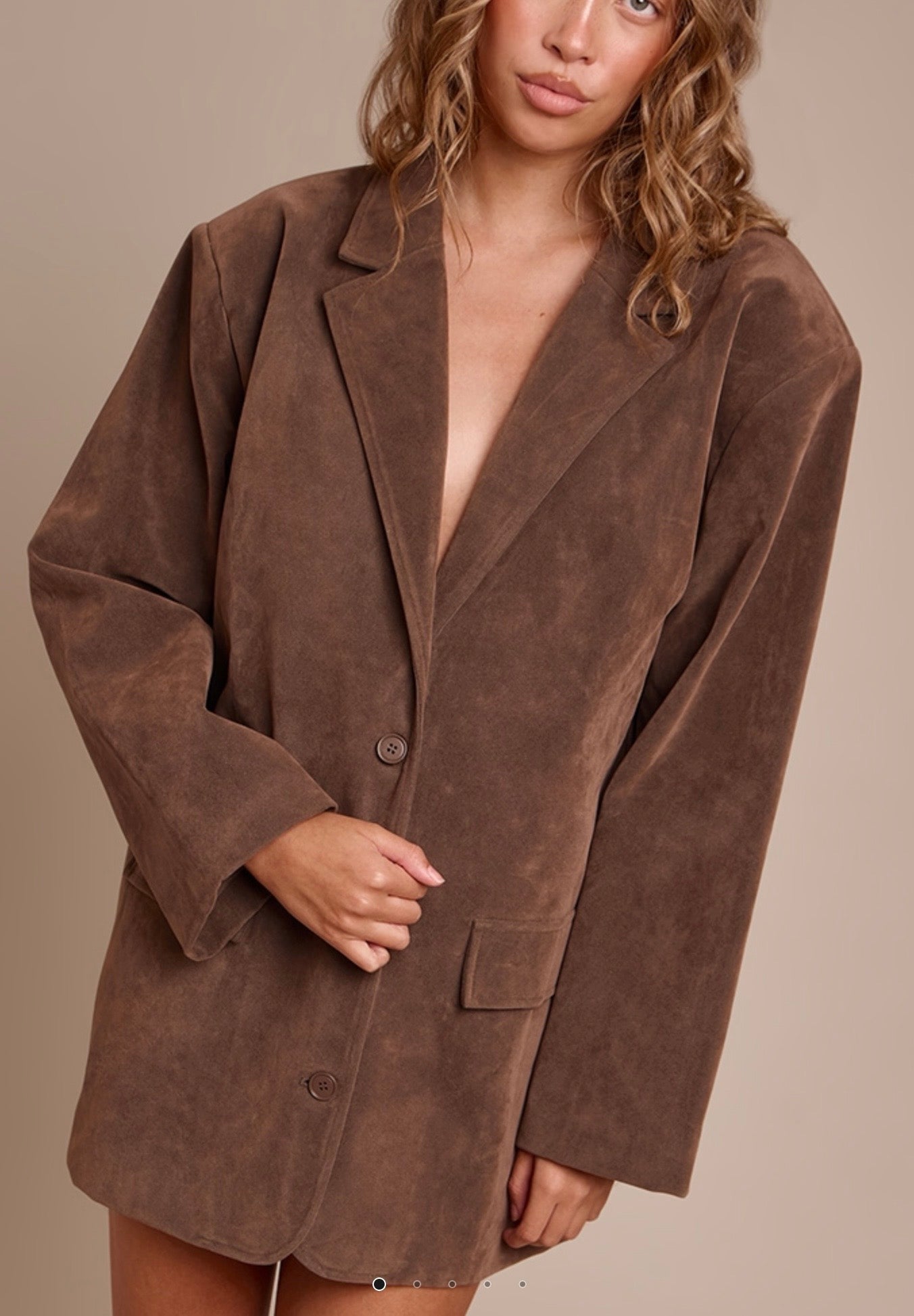 Vestido blazer de ante