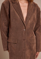 Vestido blazer de ante