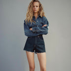 Shorts tiro alto denim