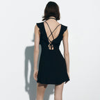 Vestido mini volantes