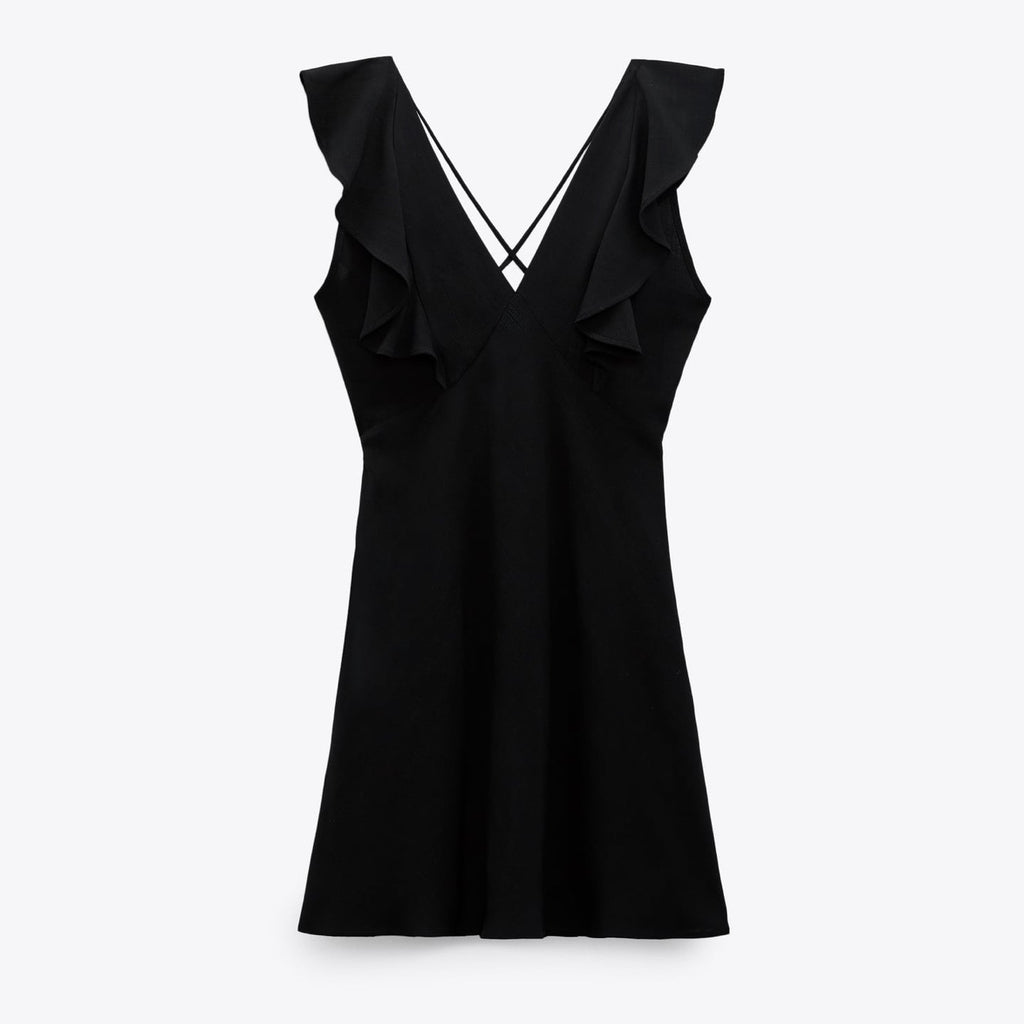 Vestido mini volantes