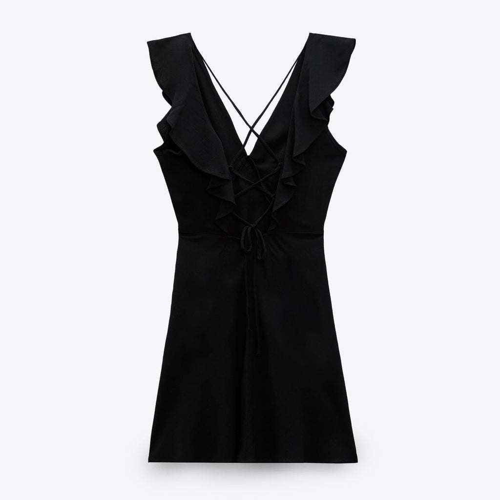 Vestido mini volantes