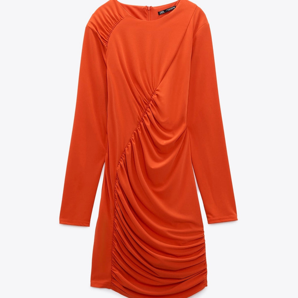Vestido entallado frunces