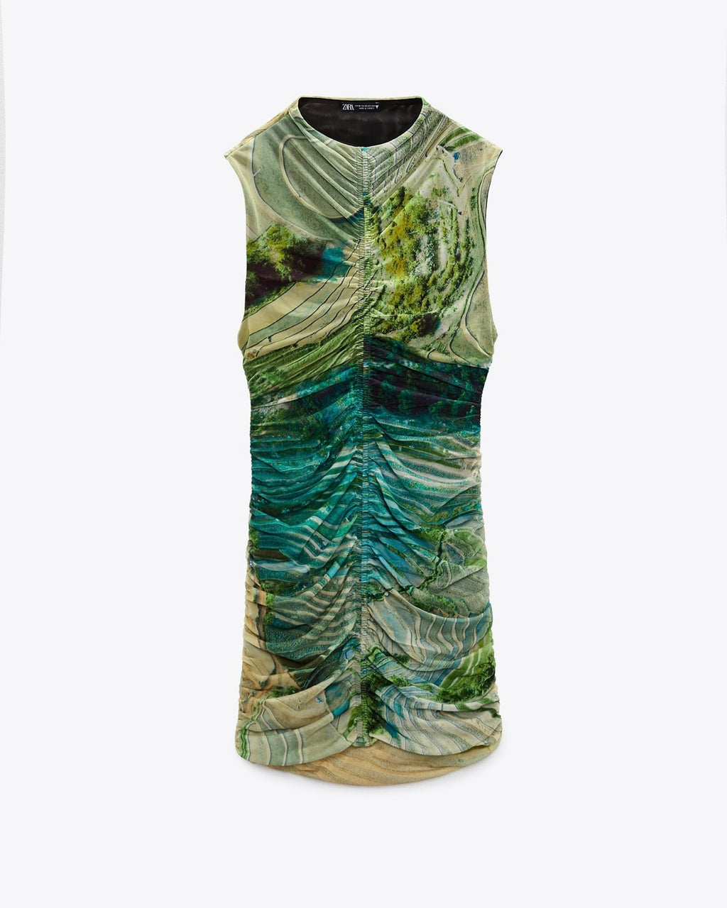 Vestido tul estampado multicolor
