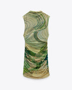 Vestido tul estampado multicolor