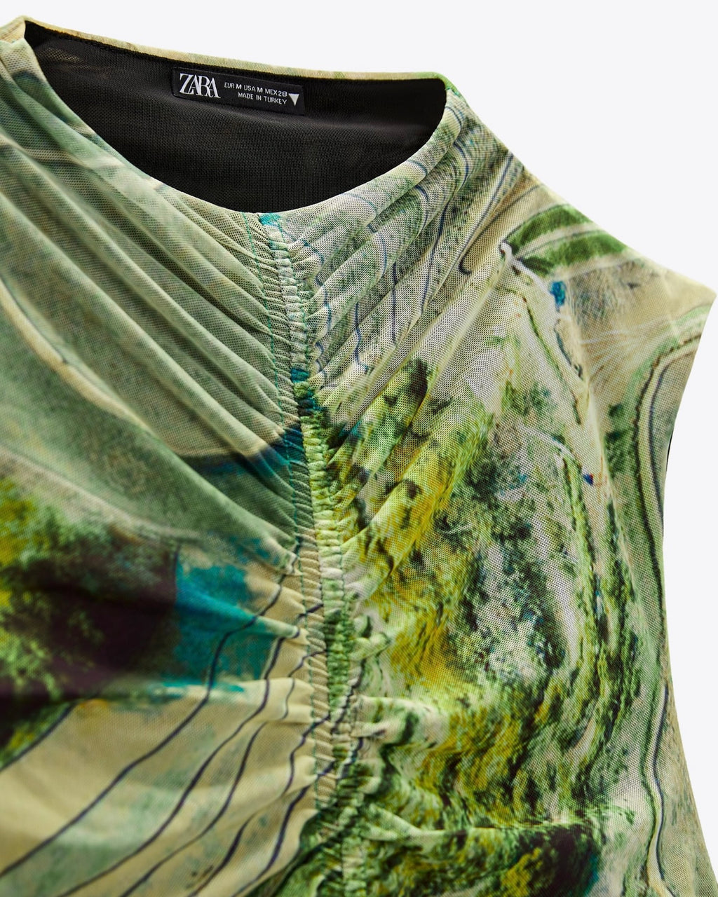 Vestido tul estampado multicolor