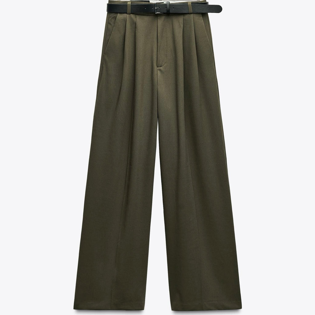 Pantalón doble pliegue con cinturón