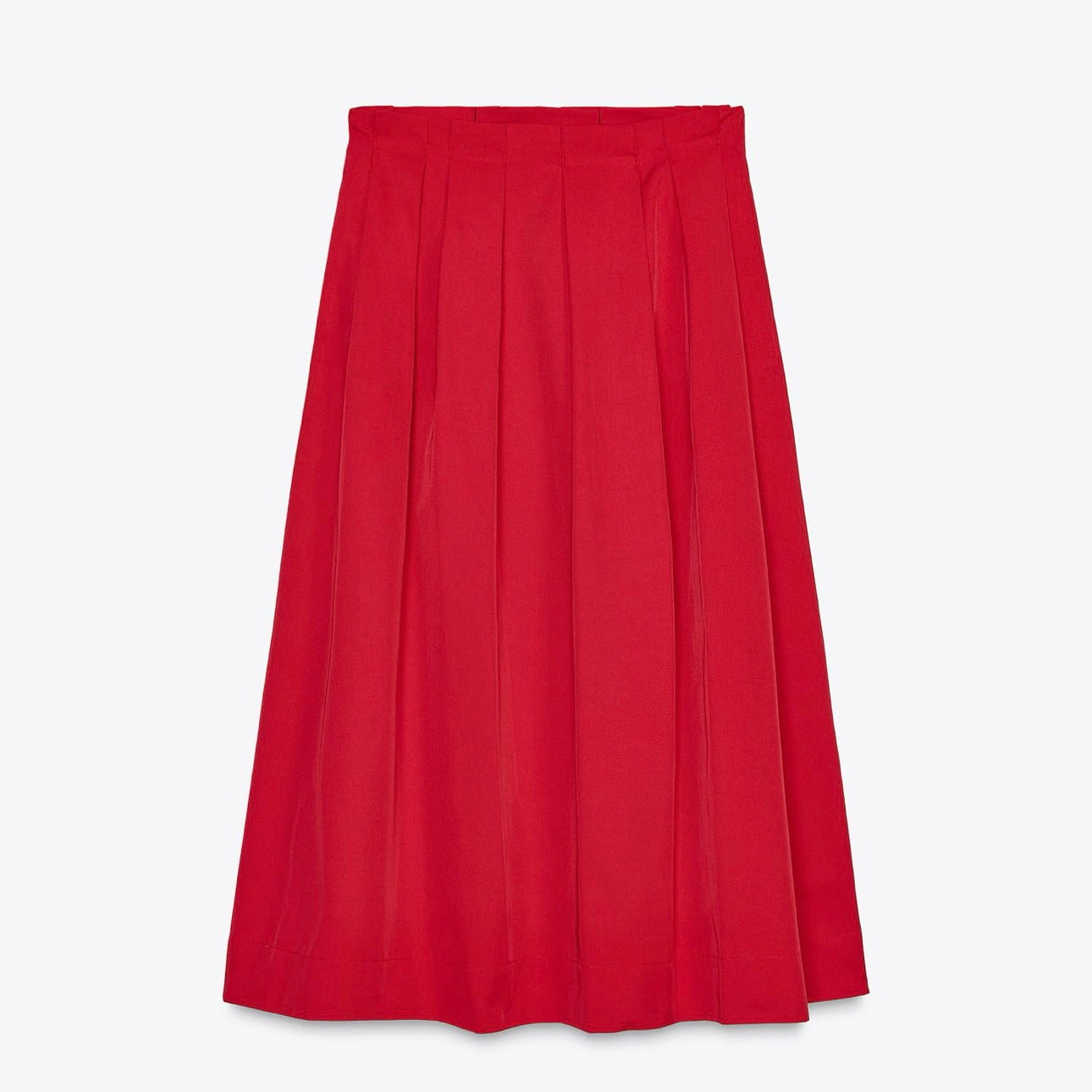 Falda midi con pliegues