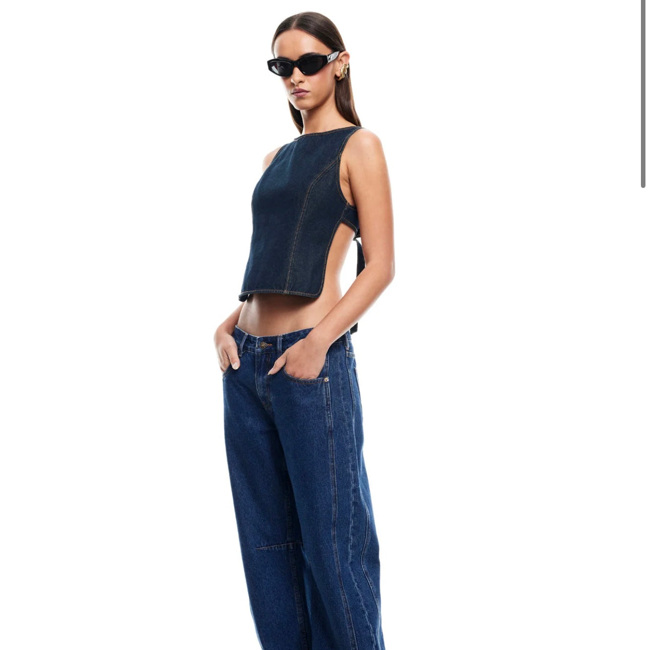 Rider backless top indigo