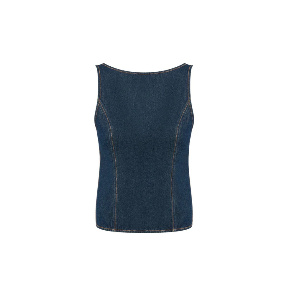 Rider backless top indigo
